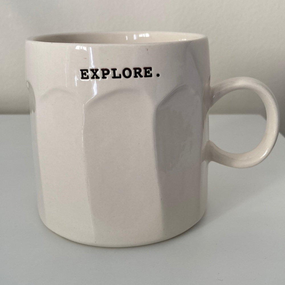 Rae Dunn Explore Artisan Large Coffee Mug 20 oz Cup Camping Travel Magenta